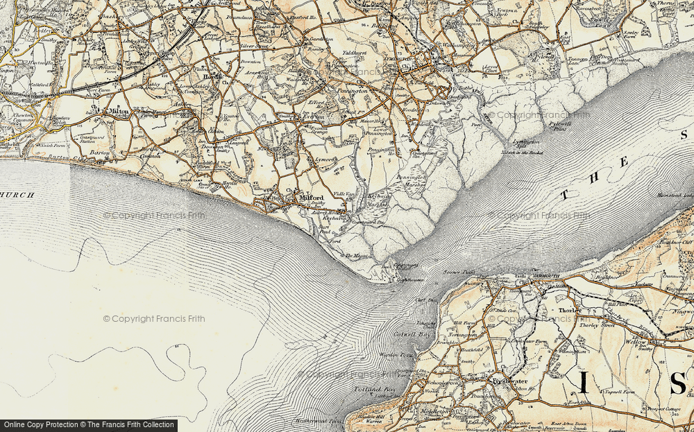 Historic Ordnance Survey Map of Keyhaven, 1899-1909