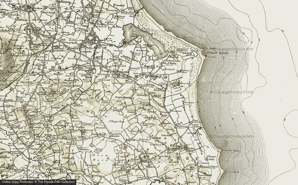 Old Map of Historic Map covering Tillyduff in 1909-1910