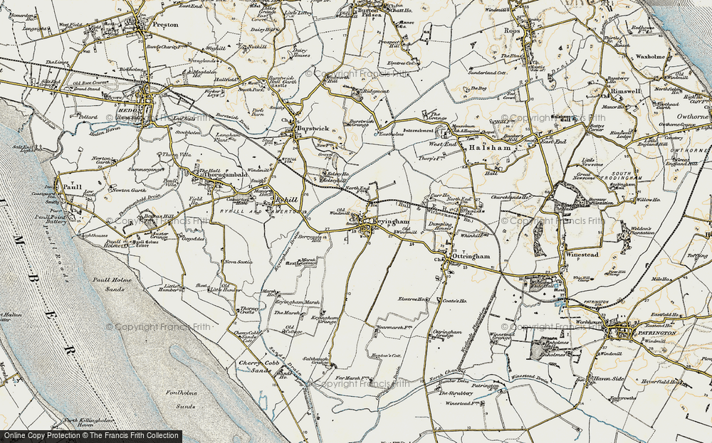 Old Map of Keyingham, 1903-1908 in 1903-1908