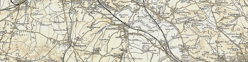 Old map of Keynsham in 1899