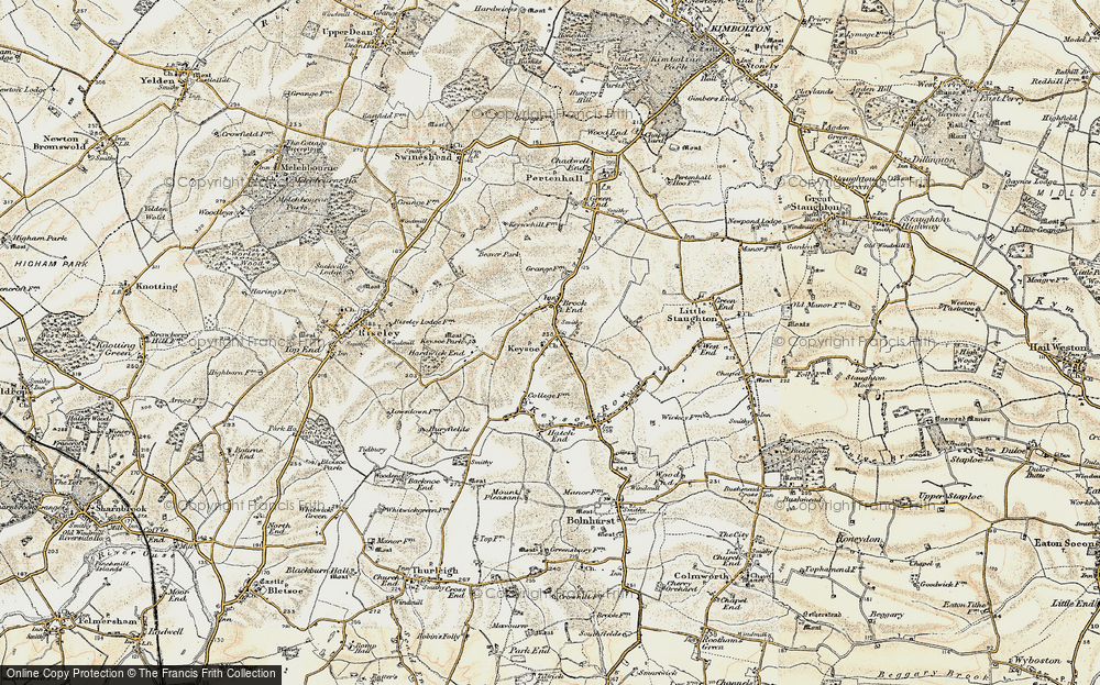 Old Map of Keysoe, 1898-1901 in 1898-1901