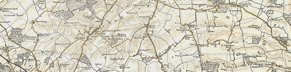 Old map of Keysoe in 1898-1901
