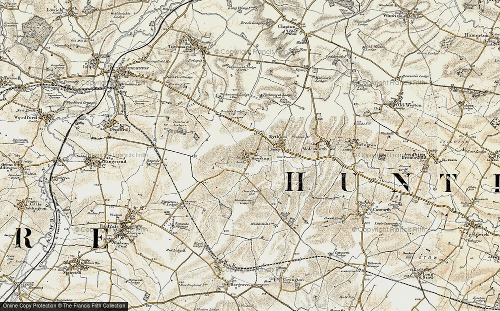 Old Map of Keyston, 1901-1902 in 1901-1902