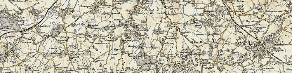 Old map of Kibbear in 1898-1900