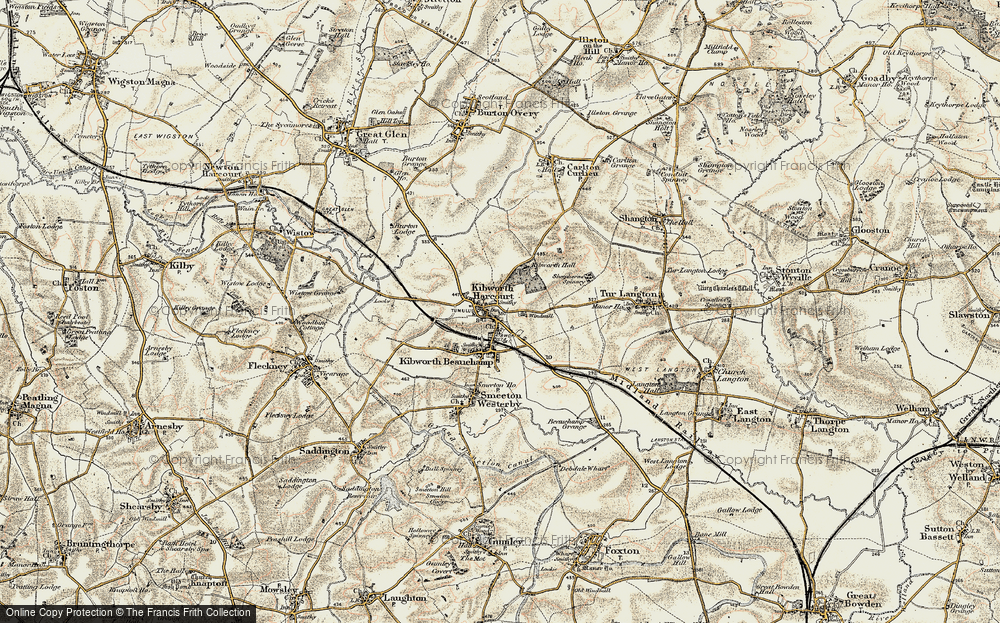 Old Map of Kibworth Harcourt, 1901-1903 in 1901-1903