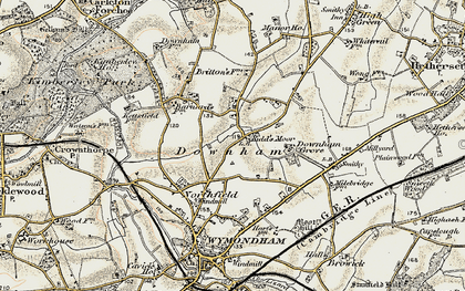 Old map of Kidd's Moor in 1901-1902