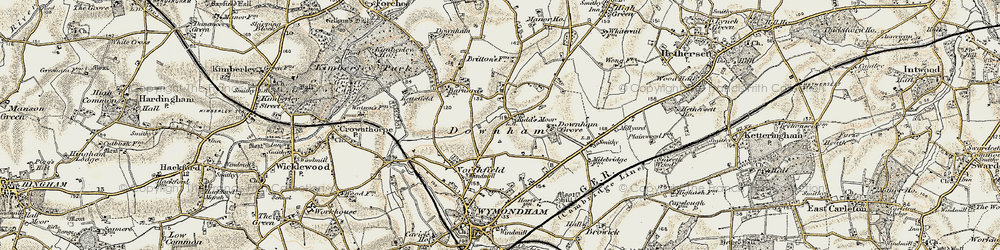 Old map of Kidd's Moor in 1901-1902