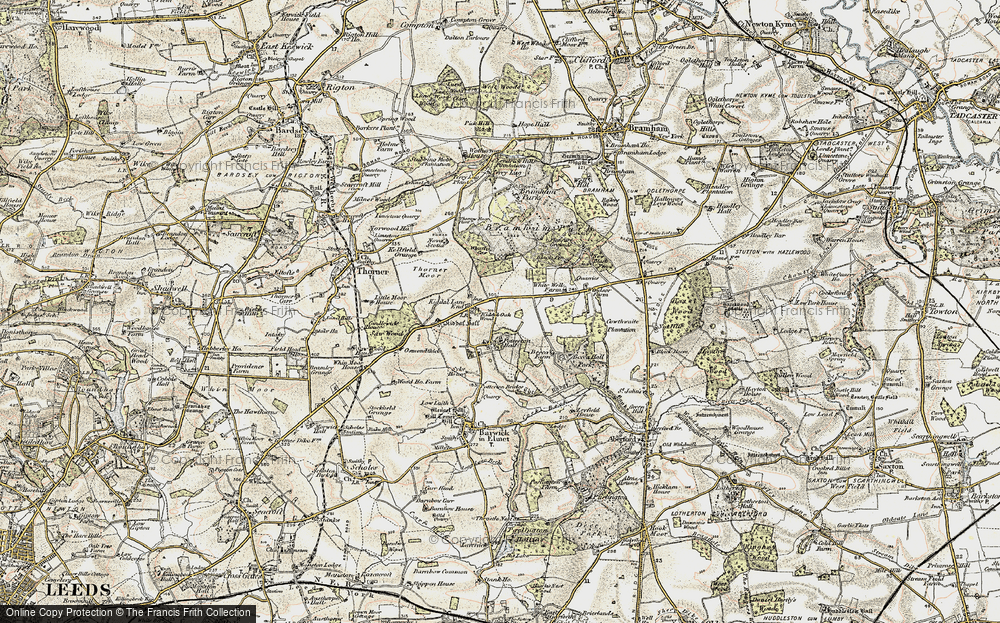 Old Map of Historic Map covering Whittle Car in 1903-1904