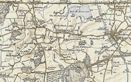 Old map of Kiddemore Green in 1902