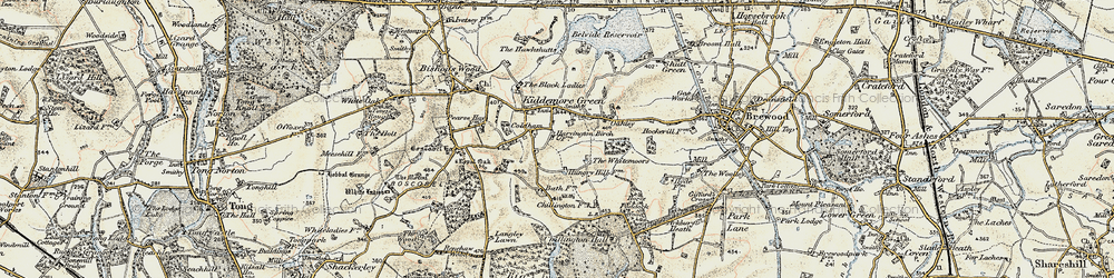 Old map of Kiddemore Green in 1902