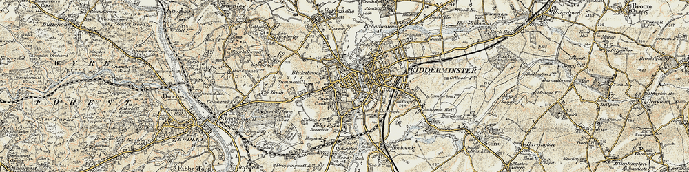 Old map of Kidderminster in 1901-1902