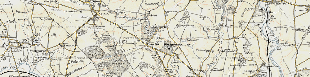Old map of Kiddington in 1898-1899