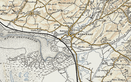 Old map of Kidwelly in 1901