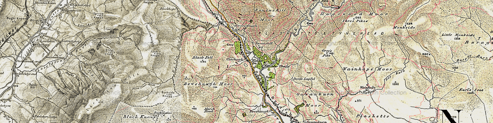 Old map of Bellsburnfoot in 1901-1904