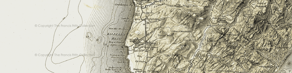 Old map of Abhainn Learg an Uinnsinn in 1905-1907