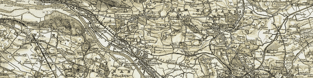 Old map of Kilbowie in 1905