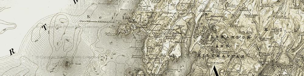 Old map of Kilbride in 1906-1907