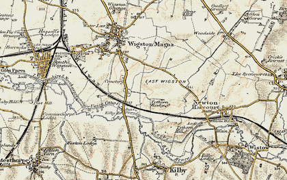 Old map of Kilby Bridge in 1901-1903