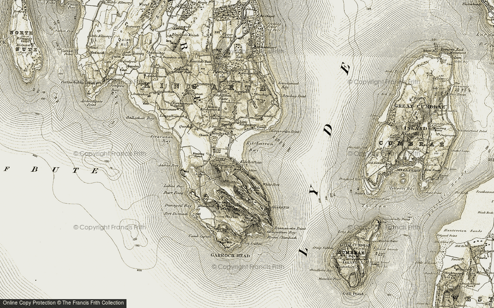Old Map of Kilchattan Bay, 1906 in 1906
