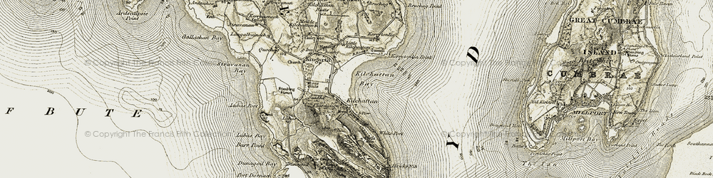 Old map of Kilchattan Bay in 1906