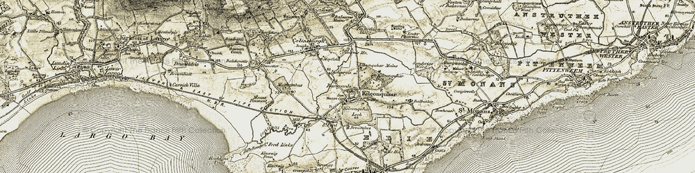 Old map of Kilconquhar in 1903-1908