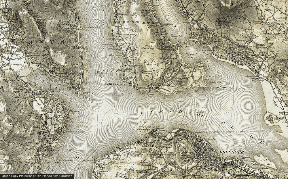 Old Map of Kilcreggan, 1905-1907 in 1905-1907
