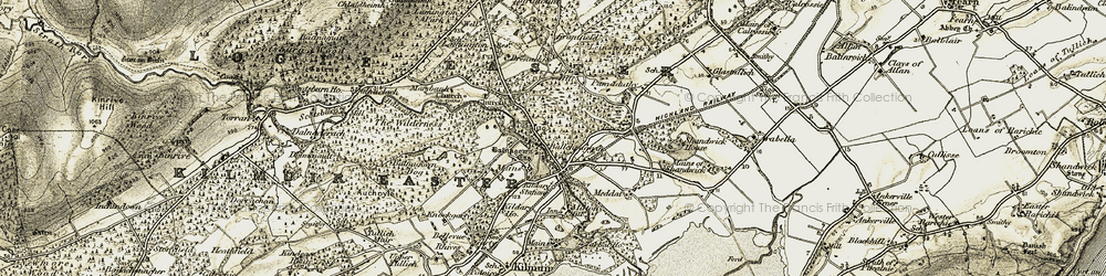 Old map of Kildary in 1911-1912