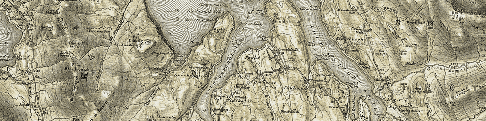 Old map of Boc a' Chro' Bhric in 1908-1909