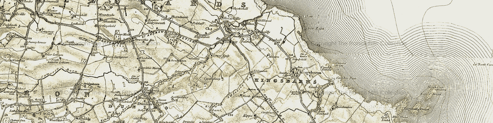 Old map of Kilduncan in 1906-1908