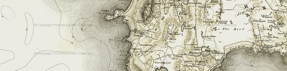 Old map of Kilkenneth in 1906-1907