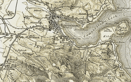 Old map of Beinn Ghuilean in 1905-1906
