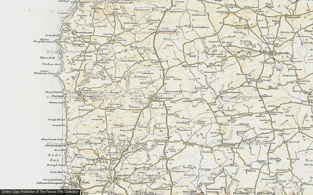 Old Map of Kilkhampton, 1900 in 1900