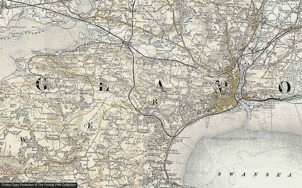 Old Map of Killay, 1900-1901 in 1900-1901