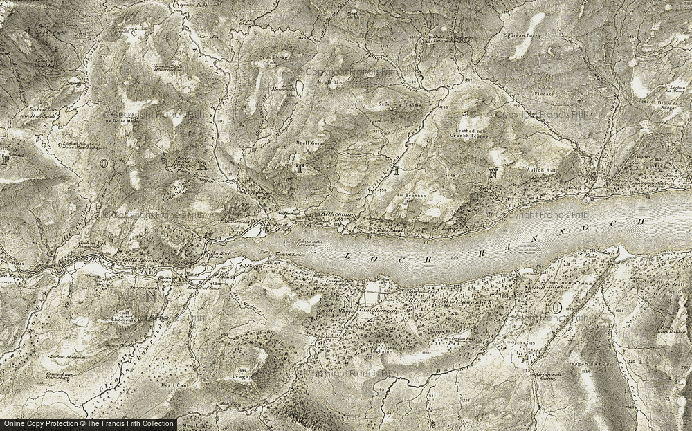 Old Map of Historic Map covering Tom an Stòil in 1906-1908