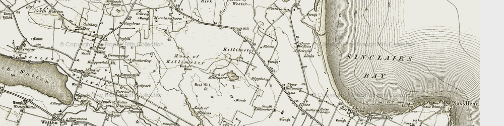 Old map of Killimster in 1911-1912