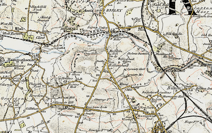Old map of Killinghall in 1903-1904