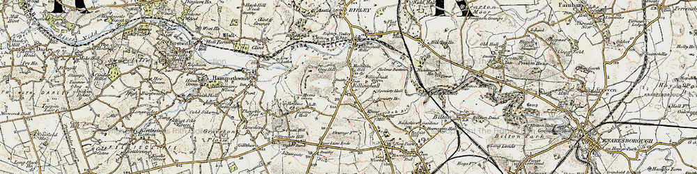 Old map of Killinghall in 1903-1904