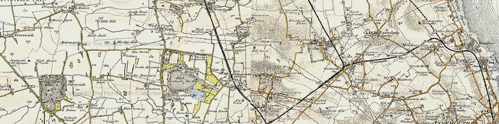 Old map of Killingworth in 1901-1903