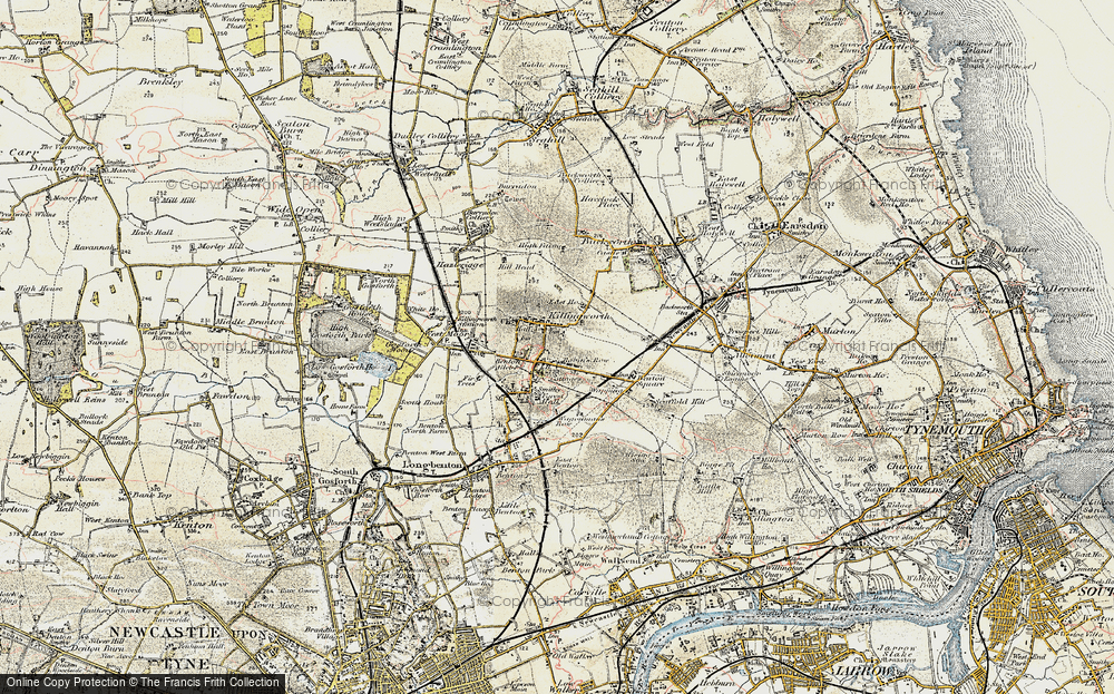 Old Map of Killingworth Moor, 1901-1903 in 1901-1903