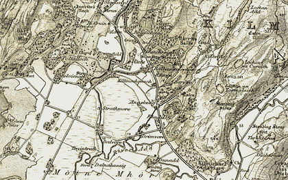 Old map of Killinochonoch in 1906-1907