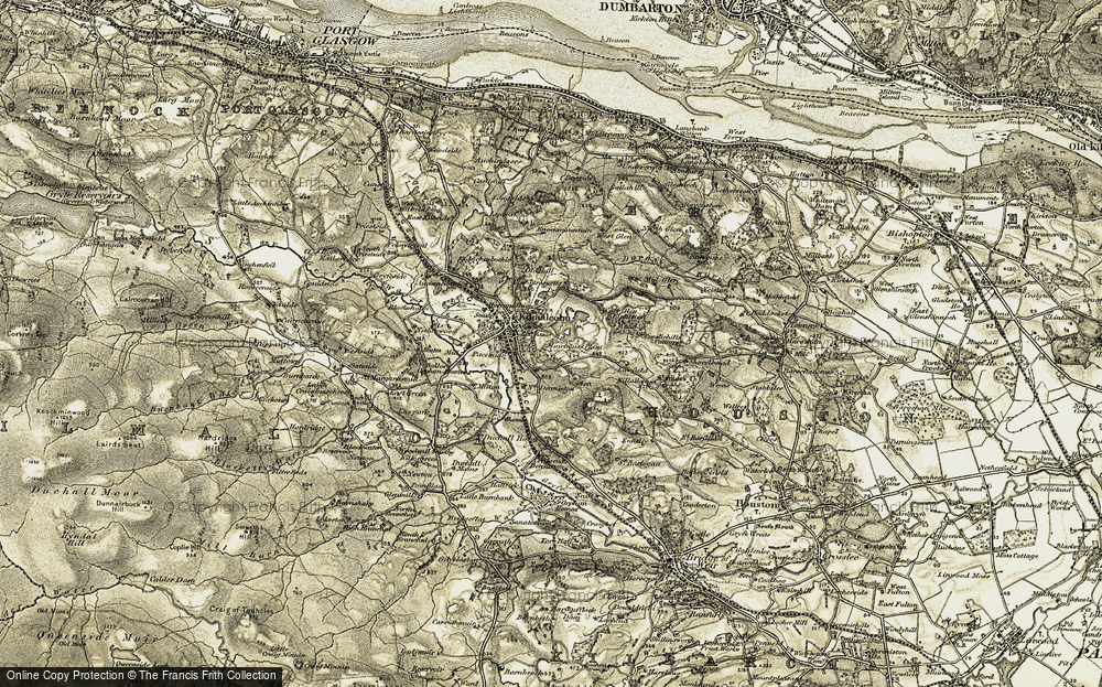 Old Map of Historic Map covering Auchenbothie Ho in 1905-1906