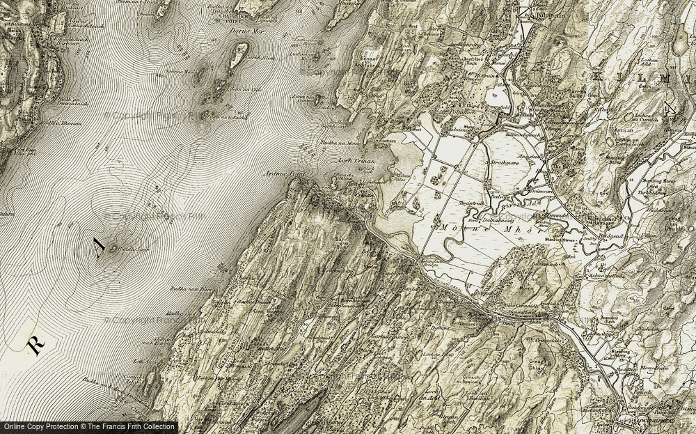 Old Map of Kilmahumaig, 1906-1907 in 1906-1907