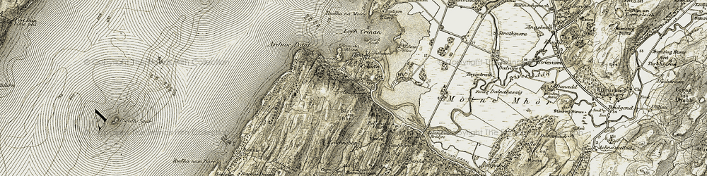 Old map of Kilmahumaig in 1906-1907