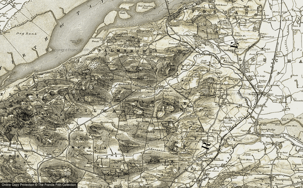 Old Map of Historic Map covering Wester Kilmany in 1906-1908