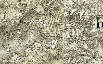 Old map of Kilmelford in 1906-1907
