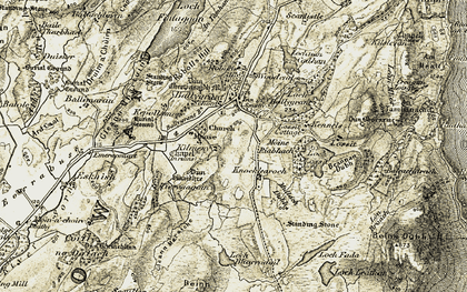 Old map of Ballygrant Burn in 1905-1907
