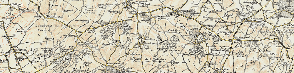 Old map of Kilmeston in 1897-1900