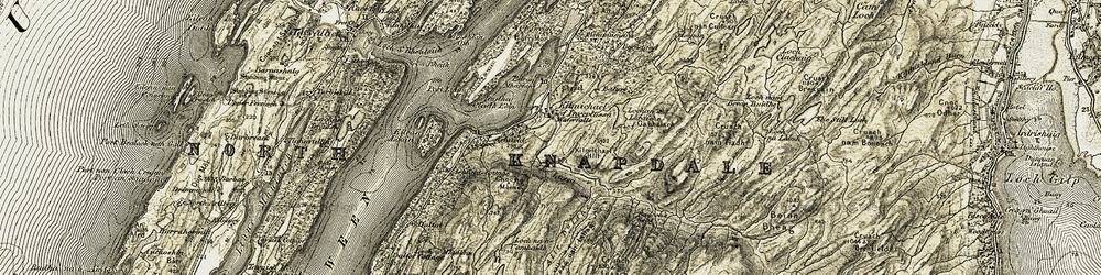 Old map of Barnagad Burn in 1905-1907