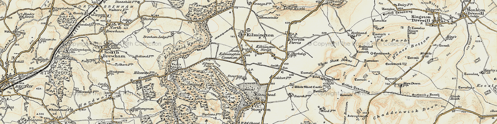 Old map of Kilmington Common in 1897-1899