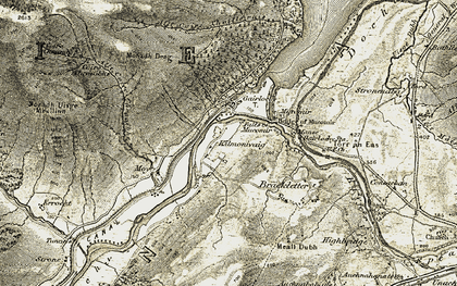 Old map of Kilmonivaig in 1906-1908